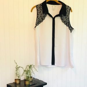 White House Black Market Sleeveless Blouse M